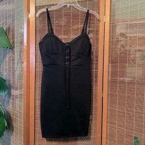 Small forever 21 mini black dress with lace up front